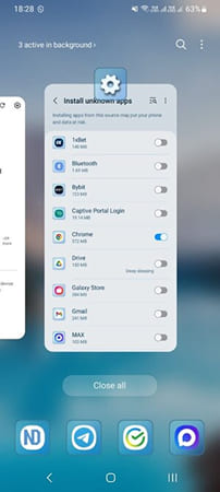 Enable installation from unknown sources in smartphone settings
